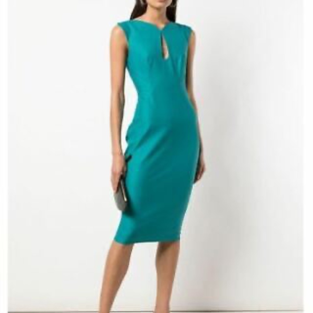 Zac Zac Posen sleeveless jujy sheath dress in peacock size 14.